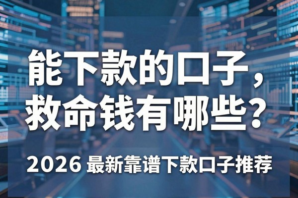 能下款的口子救命钱有哪些?2026最新靠谱下款口子推荐