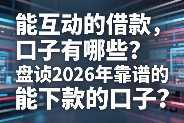 能互动的借款口子有哪些？盘点2026年靠谱的能下款的口子