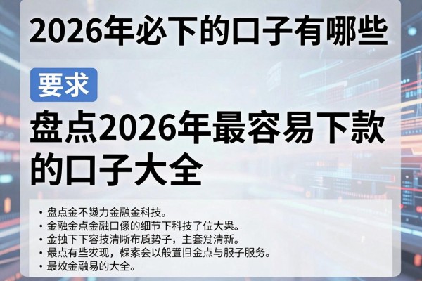 2026年必下的口子有哪些，盘点2026年最容易下款的口子大全