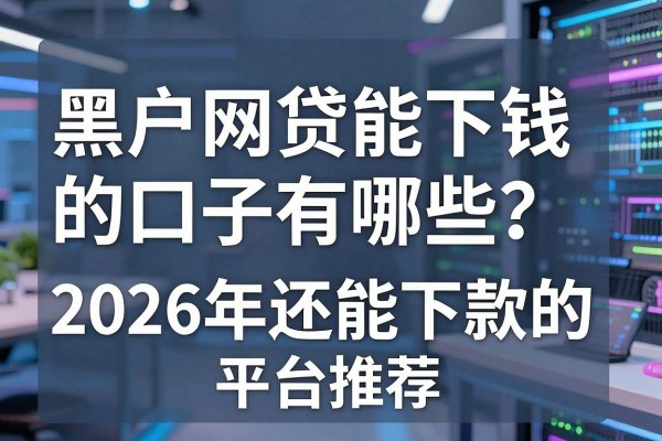 黑户网贷能下钱的口子有哪些？2026年还能下款的平台推荐