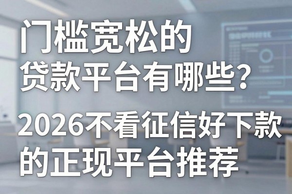 门槛宽松的贷款平台有哪些?2026不看征信好下款的正规平台推荐