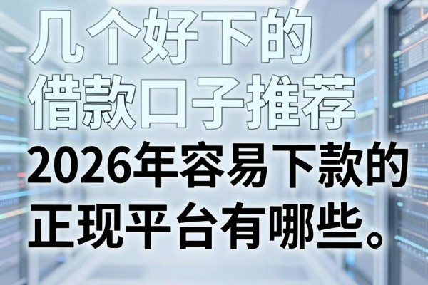 几个好下的借款口子推荐，2026年容易下款的正规平台有哪些？