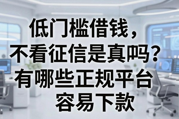 低门槛借钱不看征信是真的吗?有哪些正规平台容易下款?