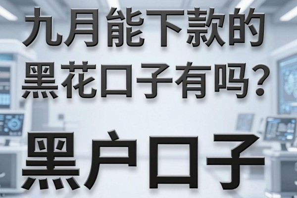 九月能下款的黑花口子有吗？盘点几个容易下款的黑户口子