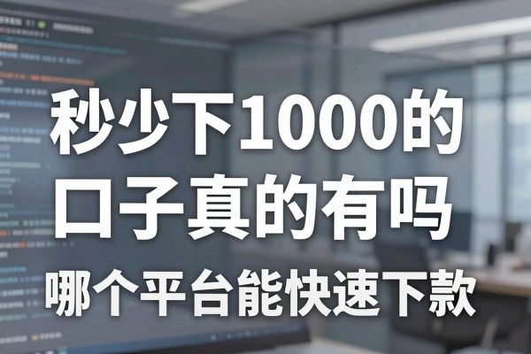 秒下1000的口子真的有吗，哪个平台能快速下款