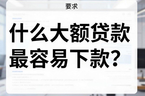 什么大额贷款最容易下款?正规大额贷款平台哪个好下款