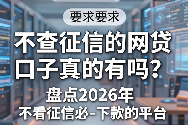 不查征信的网贷口子真的有吗？盘点2026年不看征信必下款的平台
