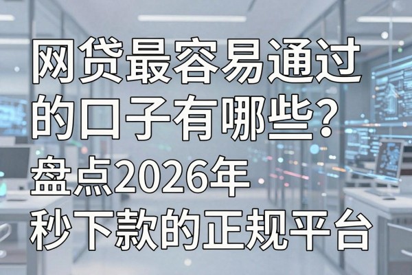 网贷最容易通过的口子有哪些?盘点2026年秒下款的正规平台