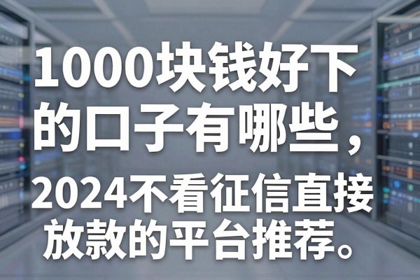 1000块钱好下的口子有哪些,2024不看征信直接放款的平台推荐