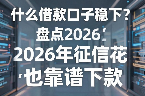 什么借款口子稳下?盘点2026年征信花也能下款的靠谱平台