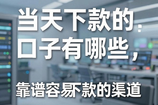 当天下款的口子有哪些，分享几个靠谱容易下款的渠道