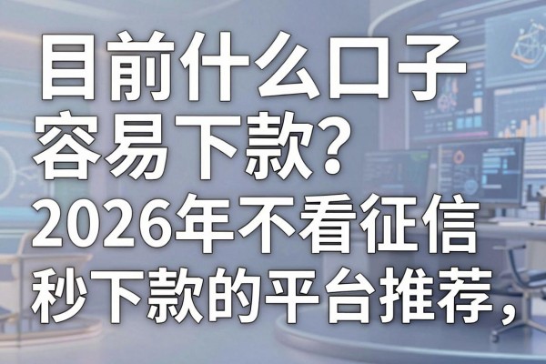 目前什么口子容易下款？2026年不看征信秒下款的平台推荐