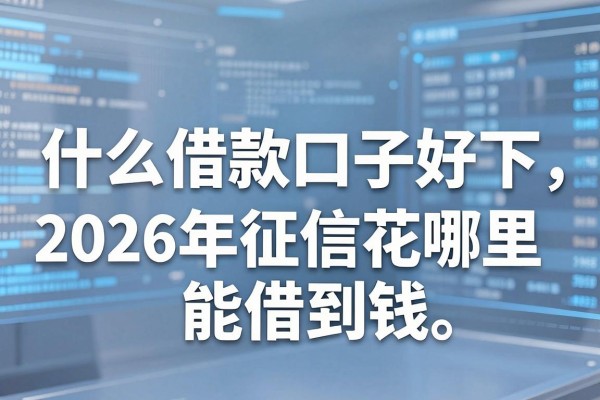 什么借款口子好下,2026年征信花哪里能借到钱