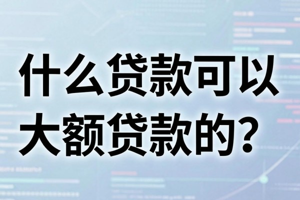 什么贷款可以大额贷款的?哪家银行大额贷款容易批?