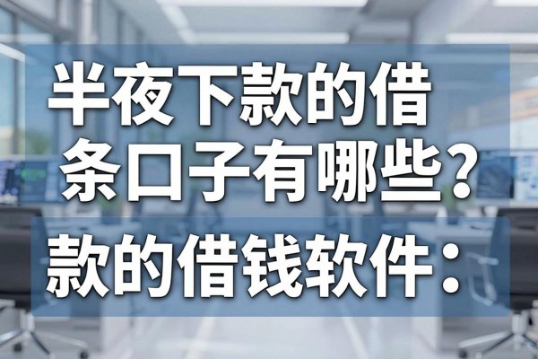 半夜下款的借条口子有哪些,2026最新半夜能下款的借钱软件推荐