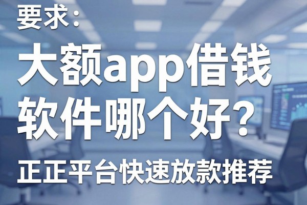 大额app借钱软件哪个好？正规平台快速放款推荐