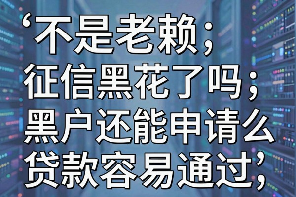 不是老赖征信黑花了吗,黑户还能申请什么贷款容易通过