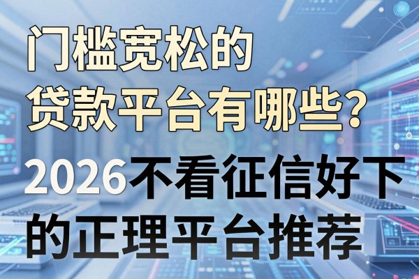 门槛宽松的贷款平台有哪些？2026不看征信好下款的正规平台推荐