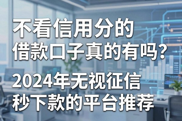 不看信用分的借款口子真的有吗？2024年无视征信秒下款的平台推荐