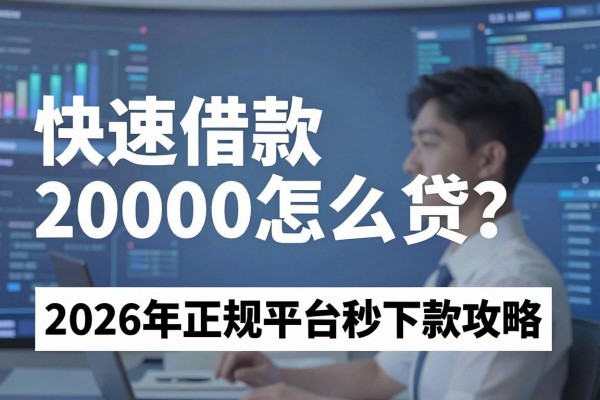 快速借款20000怎么贷?2026年正规平台秒下款攻略