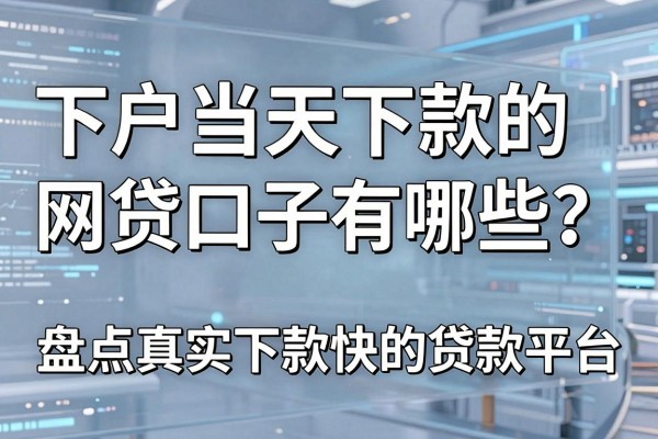 下户当天下款的网贷口子有哪些?盘点真实下款快的贷款平台