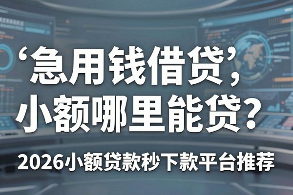 急用钱借贷小额哪里能贷?2026小额贷款秒下款平台推荐