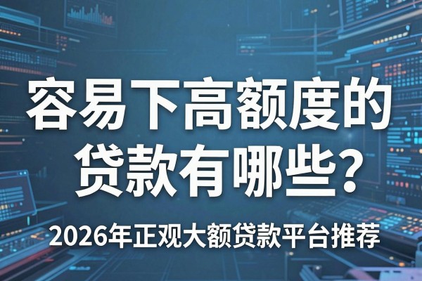 容易下高额度的贷款有哪些？2026年正规大额贷款平台推荐