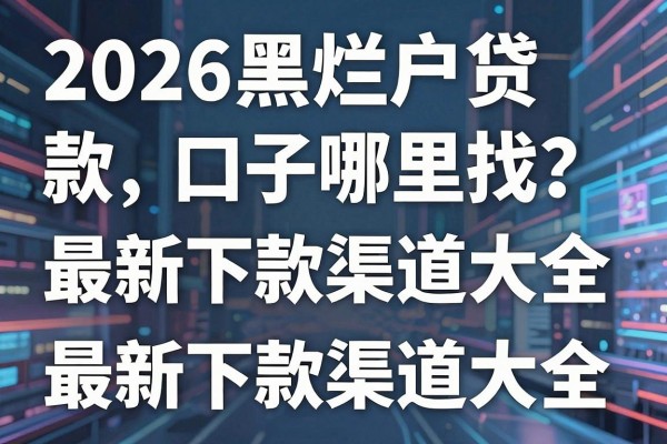 2026黑烂户贷款口子哪里找？最新下款渠道大全