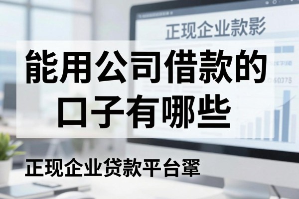 能用公司借款的口子有哪些，正规企业贷款平台推荐