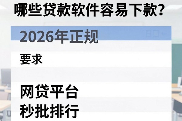 哪些贷款软件容易下款？2026年正规网贷平台秒批排行