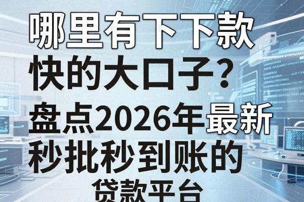 哪里有下款快的大口子?盘点2026年最新秒批秒到账的贷款平台