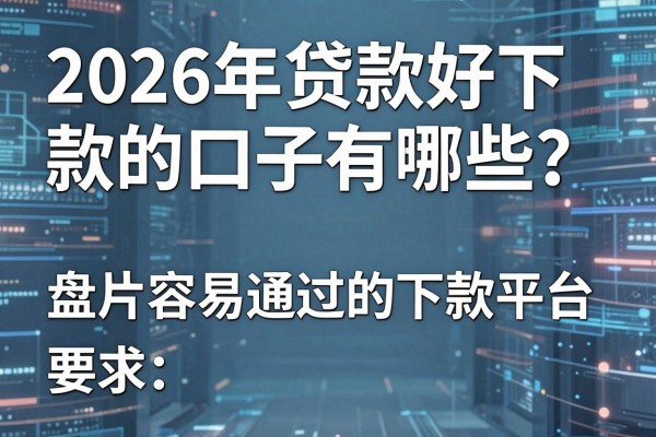 2026年贷款好下款的口子有哪些?盘点容易通过的下款平台
