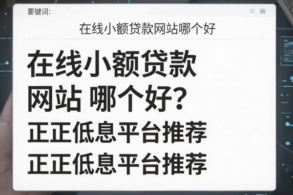 在线小额贷款网站哪个好?正规低息平台推荐