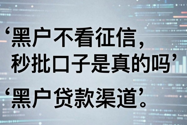 黑户不看征信秒批口子是真的吗，哪里有靠谱的黑户贷款渠道
