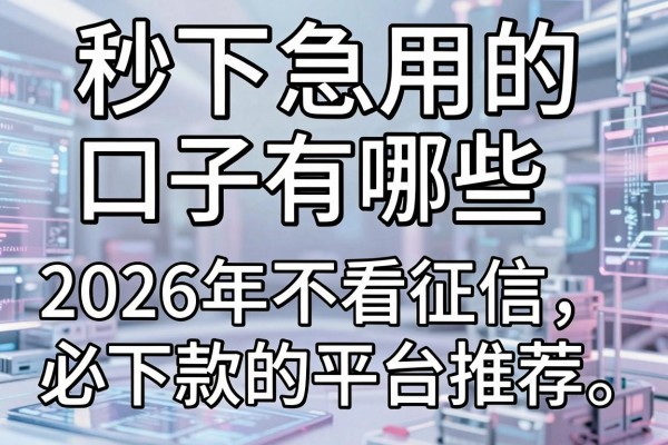 秒下急用的口子有哪些，2026年不看征信必下款的平台推荐