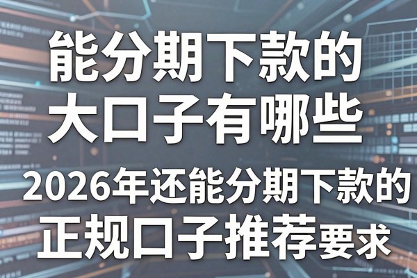 能分期下款的大口子有哪些,2026年还能分期下款的正规口子推荐