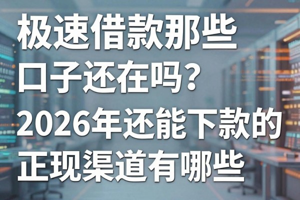 极速借款那些口子还在吗?2026年还能下款的正规渠道有哪些?