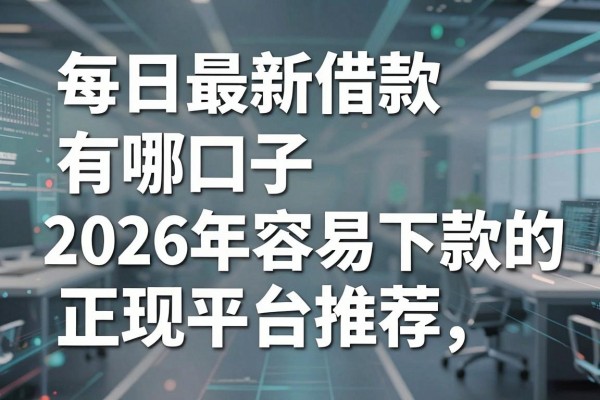 每日最新借款口子有哪些,2026年容易下款的正规平台推荐