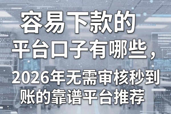 容易下款的平台口子有哪些，2026年无需审核秒到账的靠谱平台推荐