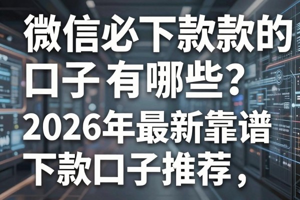微信必下款款的口子有哪些？2026年最新靠谱下款口子推荐