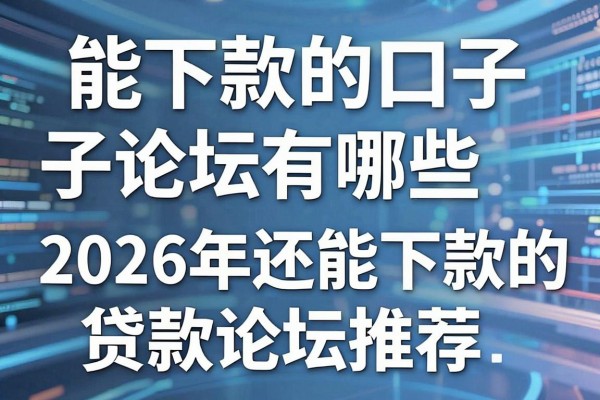 能下款的口子论坛有哪些，2026年还能下款的贷款论坛推荐