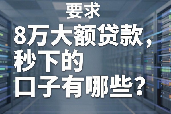 8万大额贷款秒下的口子有哪些?正规靠谱的平台推荐