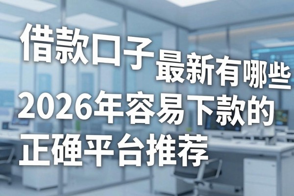 借款口子最新有哪些,2026年容易下款的正规平台推荐
