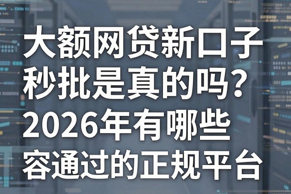 大额网贷新口子秒批是真的吗？2026年有哪些容易通过的正规平台