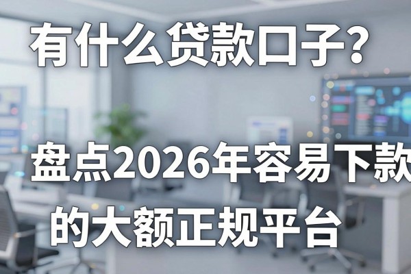 有什么贷款口子?盘点2026年容易下款的大额正规平台