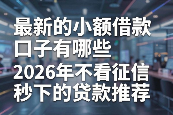 最新的小额借款口子有哪些，2026年不看征信秒下的贷款推荐