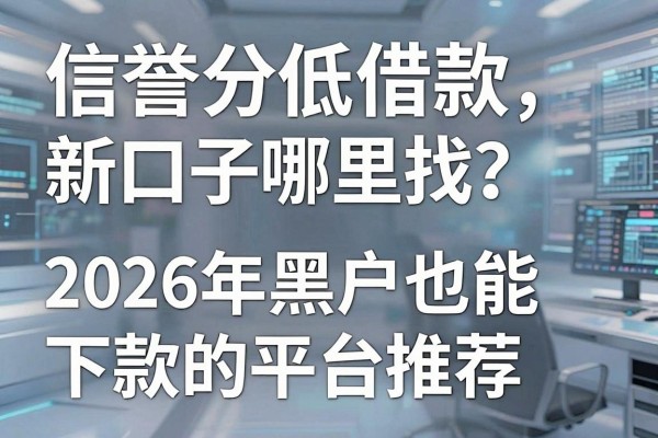 信誉分低借款新口子哪里找?2026年黑户也能下款的平台推荐