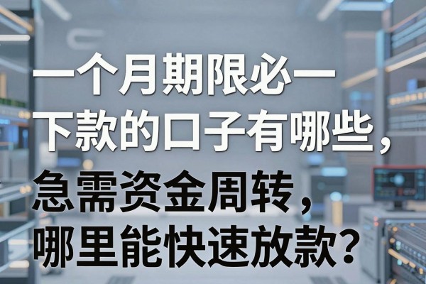 一个月期限必下款的口子有哪些，急需资金周转哪里能快速放款？