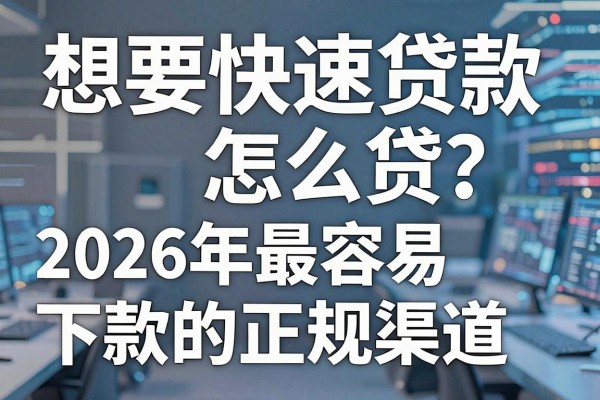 想要快速贷款怎么贷？揭秘2026年最容易下款的正规渠道