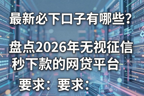最新必下口子有哪些?盘点2026年无视征信秒下款的网贷平台